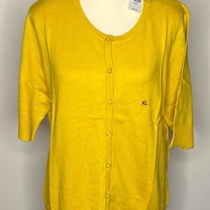 7th Avenue Design Studio at New York & Co Tulip Yellow Cardigan
